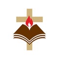 Church logo. The cross of Jesus and the open bible