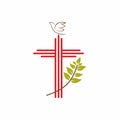 Church logo. The cross of Jesus and the spirit of God. Royalty Free Stock Photo