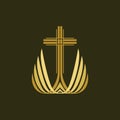 Church logo. The cross of the Lord and Savior Jesus Christ and wings.