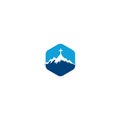 Church logo designs with mountain, minimalist logo.