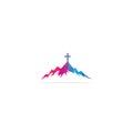 Church logo designs with mountain, minimalist logo.