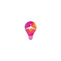 People church vector bulb shape concept logo design Royalty Free Stock Photo