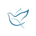 Church logo. Dove and fish - symbols of the Holy Spirit and Christ