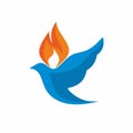 Church logo. The dove and the flame are symbols of the Holy Spirit Royalty Free Stock Photo