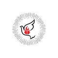 Church logo. Dove - a symbol of God`s spirit. Royalty Free Stock Photo