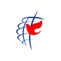 Church logo. The globe, the cross of Jesus Christ and the dove are a symbol of the holy spirit. Royalty Free Stock Photo