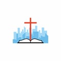 Church logo. Holy Church in the city. Royalty Free Stock Photo