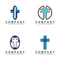 Church logo.Illustration of modern, clean church cross sign for a modern church sign.Icon of christian cross. Sign of catholic,