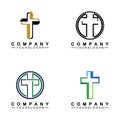 Church logo.Illustration of modern, clean church cross sign for a modern church sign.Icon of christian cross. Sign of catholic,