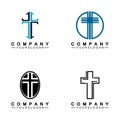 Church logo.Illustration of modern, clean church cross sign for a modern church sign.Icon of christian cross. Sign of catholic,