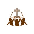 Church logo. People around the world worship the Lord Jesus Christ in the Spirit and in truth.