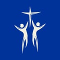 Church logo. People are holding a cross Royalty Free Stock Photo