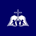Church logo. People worship Christ
