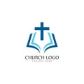 Church logo template vector icon illustration