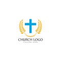 Church logo template vector icon illustration