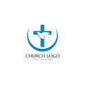 Church logo template vector icon illustration