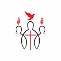 Church logo. Unity in Christ. The Descent of the Holy Spirit, Pentecost.