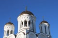 The church is made of white stone. Religion. Orthodoxy. Architecture.