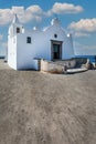 The church of the Madonna del Soccorso is a religious architecture located in Forio in Italy. Island of Ischia. Square with white