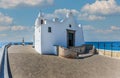 The church of the Madonna del Soccorso is a religious architecture located in Forio in Italy. Island of Ischia. Square with white