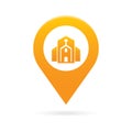 Church map pointer icon marker GPS location flag symbol