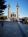 Church in Medjugorje. Bosnia and Herzegovina. Artistic look in vivid colors. Royalty Free Stock Photo