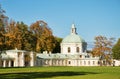 Church of Menshikov palace in Lomonoisov in autumn