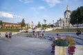 Church of Michael the Archangel and Mikhailovskaya embankment. City of Kolomna,