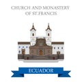 Church and Monastery St Francis Ecuador vector flat attraction