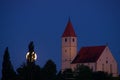Church And Moon In Summer Evening Royalty Free Stock Photo