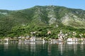 Church in the mountains around the town Prcanj in Kotor bay