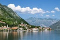 Church in the mountains around the town Prcanj in Kotor bay