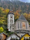 Church in the mountains in autumn, Katholische Pfarrkirche