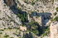 Church in Moustiers Sainte Marie village view in Provence Royalty Free Stock Photo