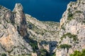 Church in Moustiers Sainte Marie village view in Provence Royalty Free Stock Photo