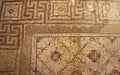 The Church of Multiplication of loaves and fish in Tabgha, Israel. Part of the Byzantine floor mosaic. Geometry Royalty Free Stock Photo