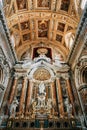 Church in Naples, frescoes and stucco work inside.