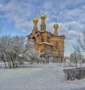 Church of the Nativity of the Blessed Virgin Mary in Rybatsky St. Petersburg Royalty Free Stock Photo