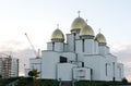 Church of the Nativity of the Blessed Virgin on the sky background Royalty Free Stock Photo