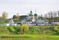 Church of the Nativity of the Blessed Virgin in Staritsa in scaffolding. Russia