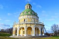 The Church of the Nativity of the Virgin in the village of Podmoklovo was built in the style of Western European Baroque Royalty Free Stock Photo