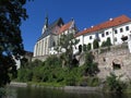 Church and river in ÃÅeskÃÂ½ Krumlov - Krumau, Czech Republic