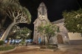 Church at night in Puerto de la Cruz, tenerife, Spain. Royalty Free Stock Photo