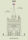 Church of Notre-Dame of Dijon, France. Landmark icon