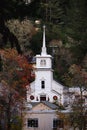 Church in Occidental California decorated for Christmas