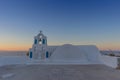 Church in oia, Santorini. Sunset. Greece. Royalty Free Stock Photo