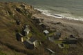 Church Ope Cove, looking down on beach huts and bay