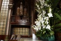 Church organ in Chapel of lord Saint Jose in Cathedral, Leon, Guanajuato. Side view