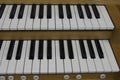 Church organ keyboard black white keys piano Royalty Free Stock Photo