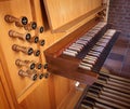 Church organ keyboard Royalty Free Stock Photo